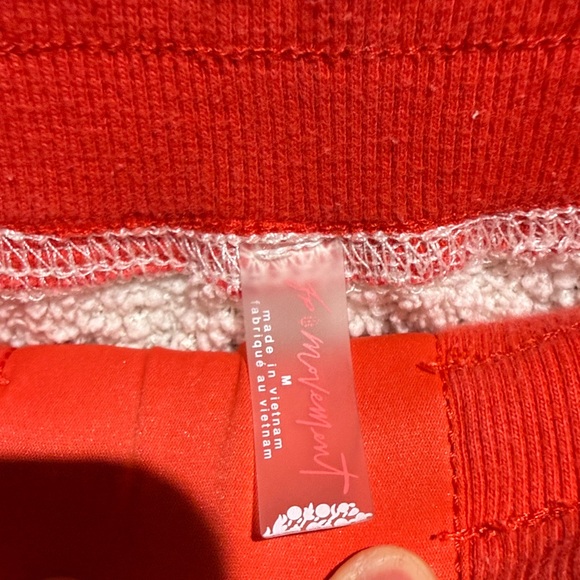 Free People Cozy White and Red Joggers Size M - Picture 5 of 7